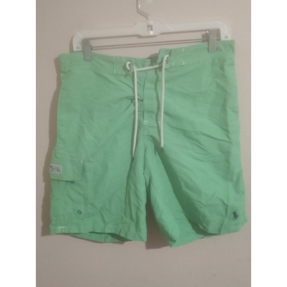 Polo Ralph Lauren Swim Trunks Board Shorts Green Swimwear Mens Small S 31x8